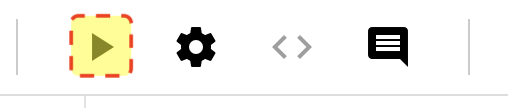 Toolbar highlighting the "execute" button