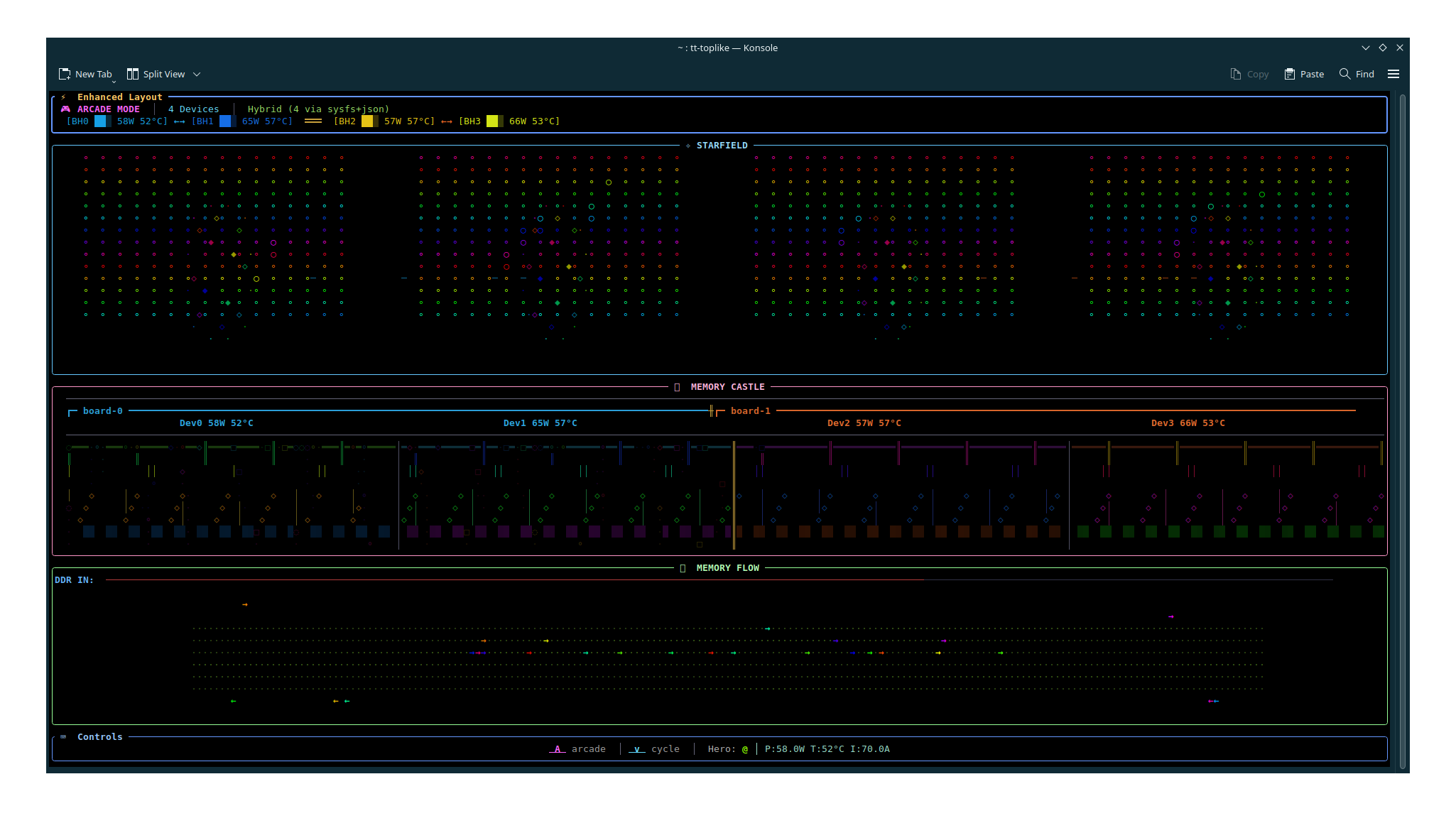 tt-toplike arcade mode under inference load